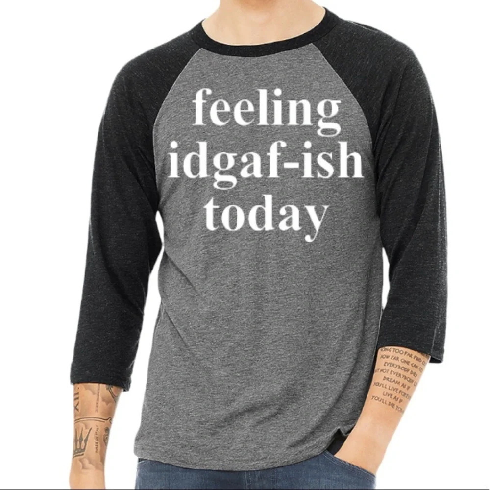 New Bella Canvas 3200 3/4 Sleeve Don’t give AF Baseball Shirt S-2XL